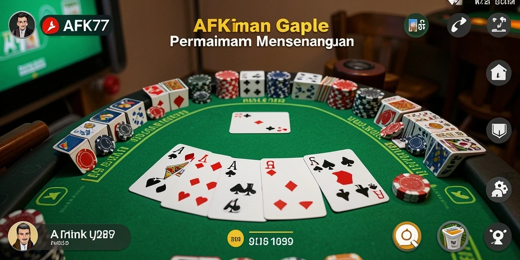 Tampilan gameplay seru dalam permainan Gaple AFK77.