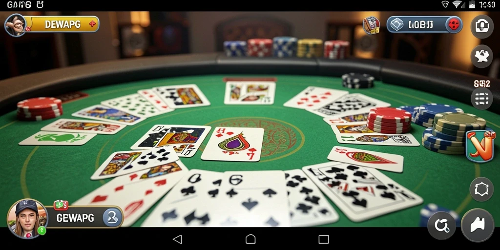 Screenshot gameplay DEWAPG yang menunjukkan keseruan permainan Gaple.