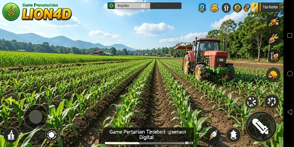 Tampilan gameplay LION4D yang menakjubkan dalam mengelola ladang.