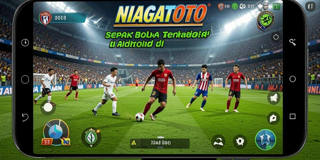 Tampilan gameplay menarik di NIAGATOTO dengan aksi sepak bola kompetitif.