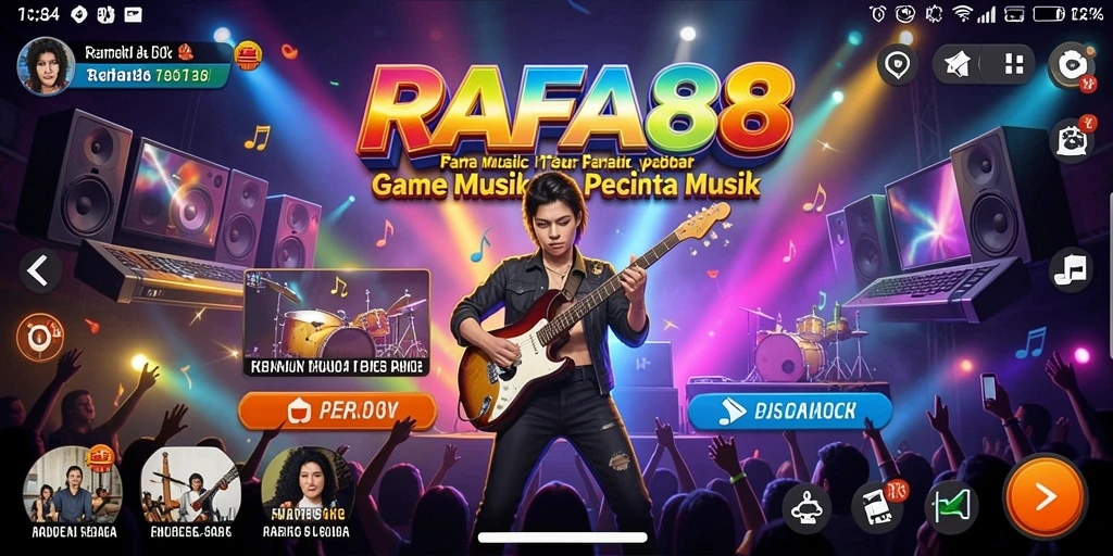 Screenshot utama RAFA88 menampilkan gameplay seru yang penuh musik.